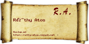 Réthy Atos névjegykártya